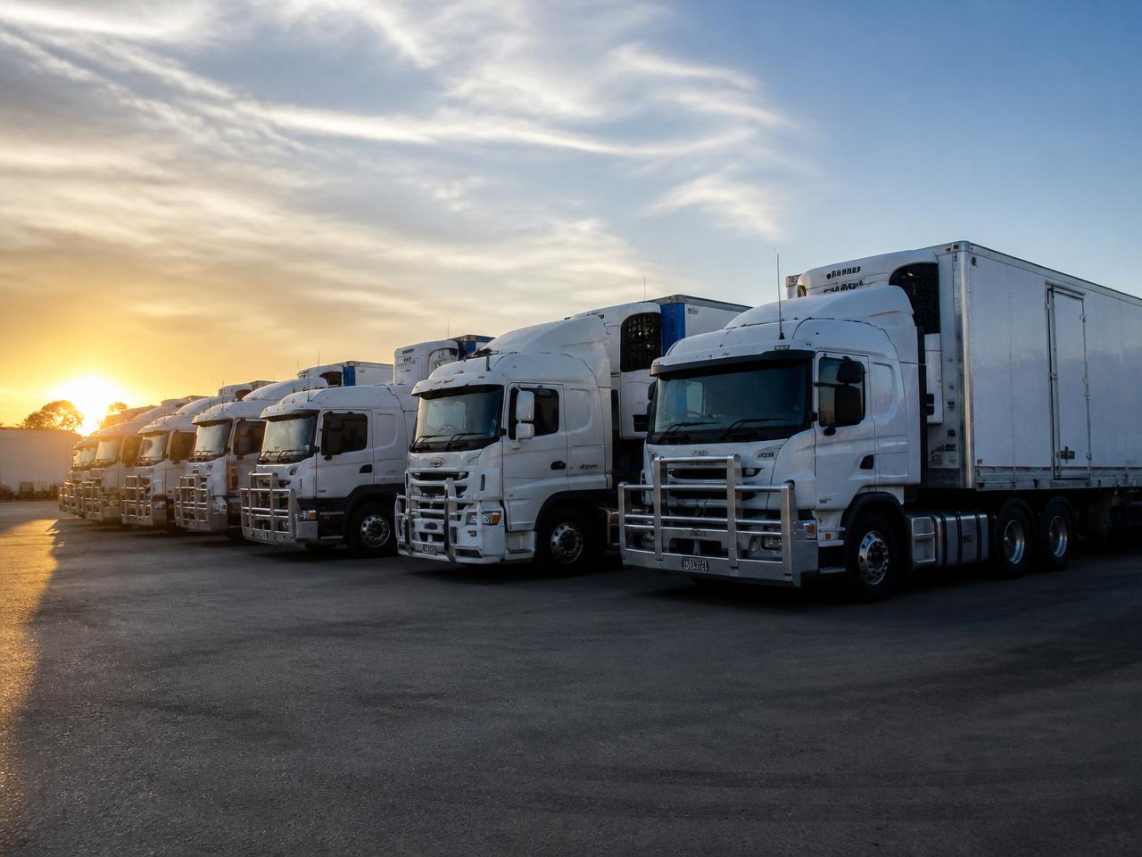 Fleet lined up at the depot